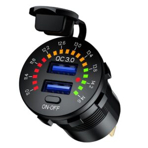 MOTOCYKLOWE GNIAZDO 2x USB C QC 3.0 36W QUICK CHARGE Z WOLTOMIERZEM